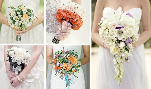 Collage wedding bouquets — Stock Photo, Image