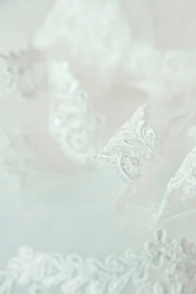 Πέπλο γάμο όμορφη λευκή δαντέλα — Φωτογραφία Αρχείου