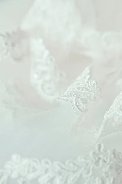 Belle dentelle blanche voile de mariage — Photo