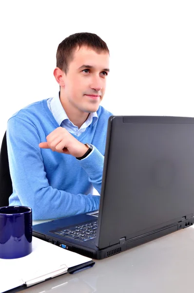 Joven hombre de negocios aislado sobre fondo blanco — Foto de Stock