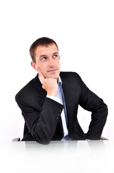 A young business man thinking — Stock Photo, Image