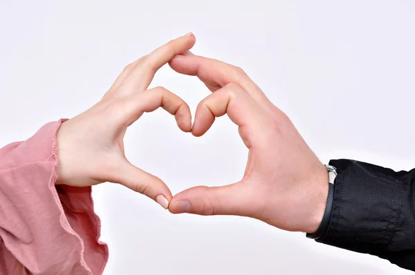 Herzform mit zwei Händen — Stockfoto