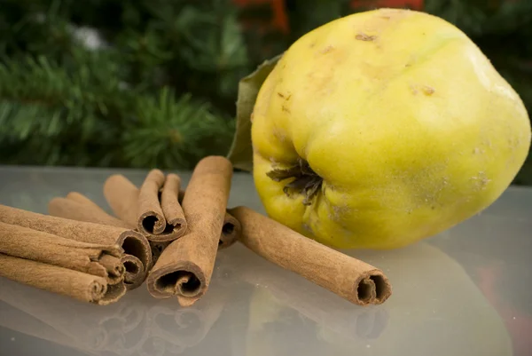 Cinnamon and apples — Stock Photo, Image