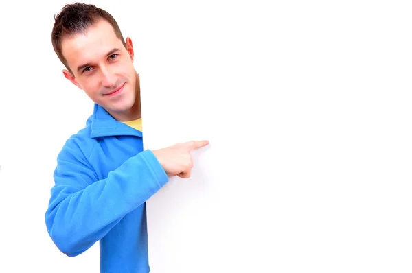 Young man pointing — Stock Photo, Image