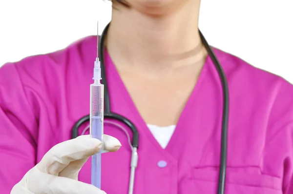 Young nurse with syringe — Stock Photo, Image