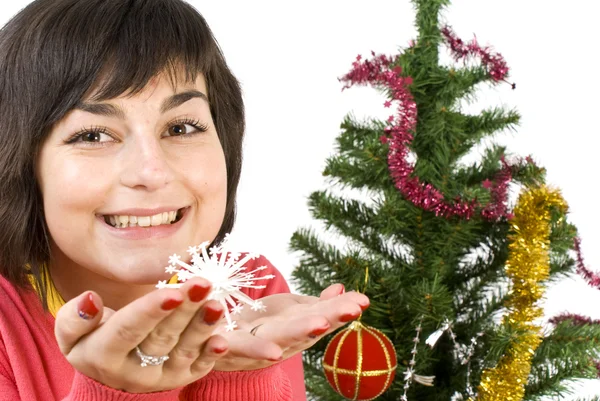 Young woman decorating — Stock Photo, Image