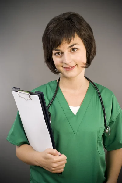 Médica atraente senhora — Fotografia de Stock