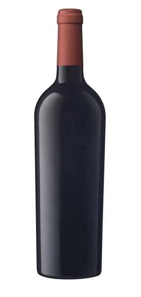 Botella aislada de vino en blanco —  Fotos de Stock