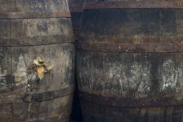 Old Grungy Wine Barrels — Stok Foto