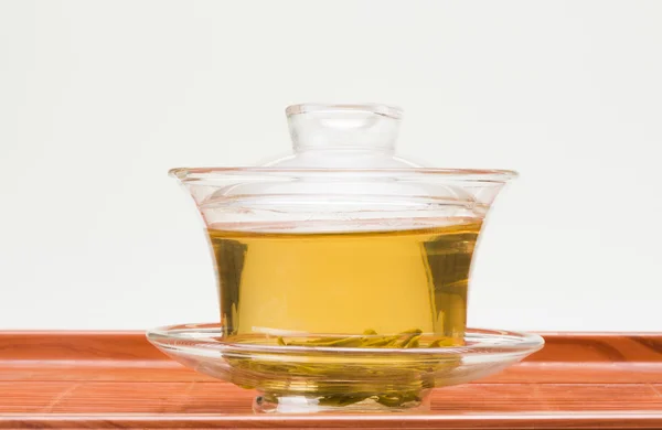 A cup of tea on tray — Stock Photo, Image