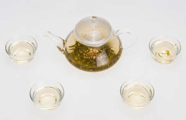 Una pentola di tè e tazza — Foto Stock