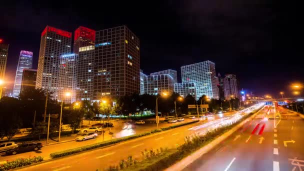 Jianwai soho bij nacht, beijing, china — Stockvideo