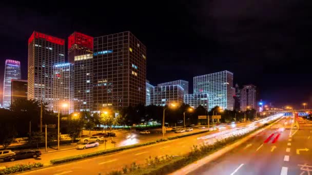 Jianwai ソーホーにある夜、北京、中国 — ストック動画