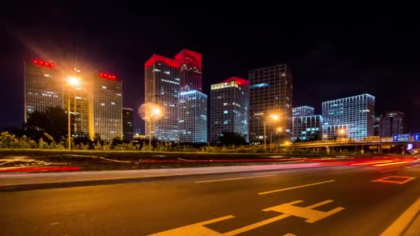 建外 soho 在晚上，北京，中国 — 图库视频影像