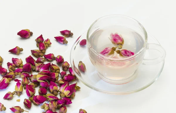 Cup of rose flower tea — Stock Photo, Image