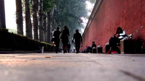휴일 오후, 천안문 광장, 베이징, 중국 근처에 평화로운 장면 — 비디오