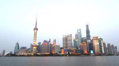 gün gece, pudong yeni alan, binaların görünümünü shanghai, Çin