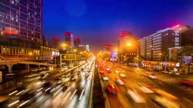 Pekin geceleri karayolu trafik
