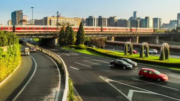 O segundo anel de tráfego rodoviário em Pequim, China — Vídeo de Stock