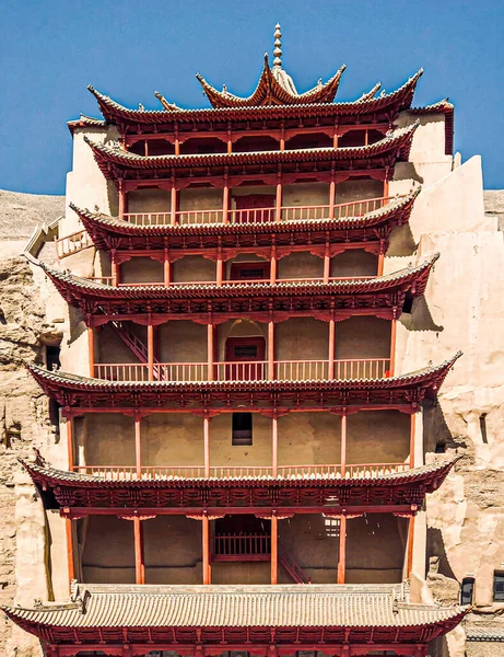 Platsen För Mogao Grottoes Dunhuang City — Stockfoto