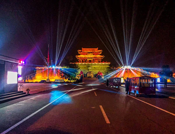 Scène Nuit Festival Taierzhuang City Province Shandong — Photo