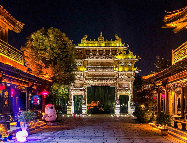 Scène Nuit Festival Taierzhuang City Province Shandong — Photo
