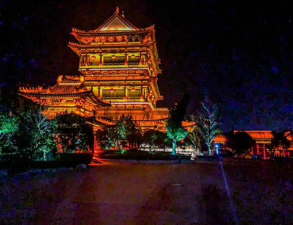 Festival Night Scene Taierzhuang City Shandong Province — Stockfoto