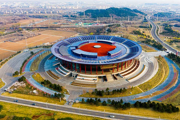北京のApceビルの空中写真 ストック画像