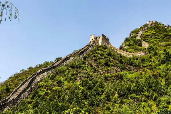 Antiga Majestosa Grande Muralha Pequim — Fotografia de Stock