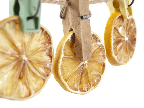 A clothespeg a három citrom — Stock Fotó