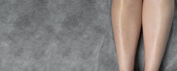 Image Concept Hair Removal Female Legs Beauty Salon Baner Copy — Foto Stock