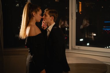 Two champagne in the hands of a young married couple close-up. Valentines day celebration concept,