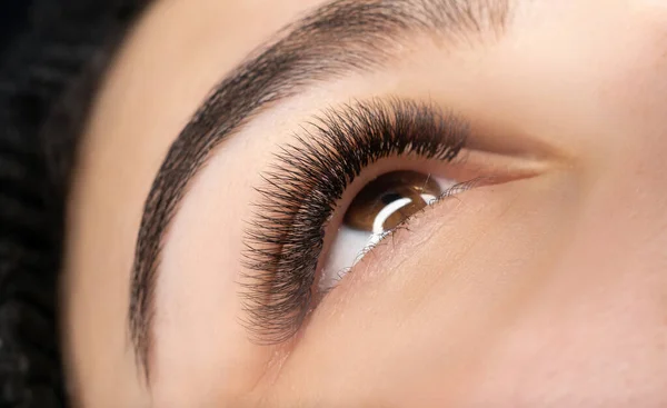 Female Eye Extra Long False Eyelashes Eyelash Extension Eyebrow Tattoo — Foto Stock