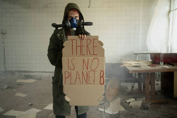 Homemade Poster Environmental Rally Homemade Sign Saying Planet Survivor Post — Stock Photo, Image