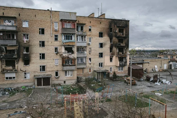 Horenka Ukraine Apr 2022 Consequences Rocket Attacks Warehouse Hosomel Village — Stock Photo, Image