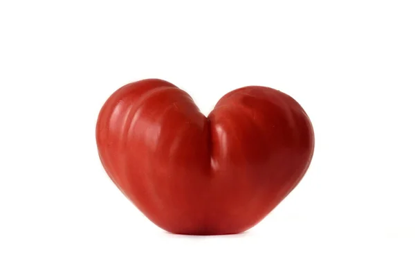 Tomate Forma Corazón Sobre Fondo Blanco Concepto Amor —  Fotos de Stock