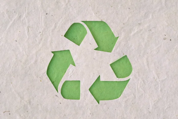 Recyclig Symbol Auf Recyclingpapier Ökologisches Konzept — Stockfoto