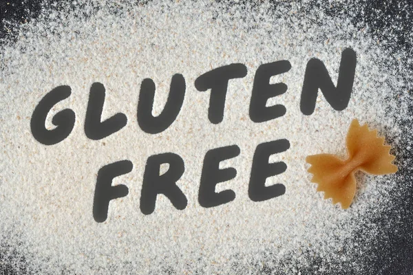 Word Gluten Free Written Wheat Flour — Stock Photo, Image