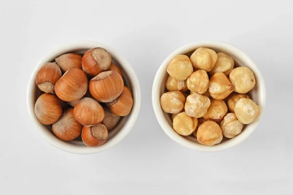 Hazelnuts Shell Bowl White Background — Stock Photo, Image
