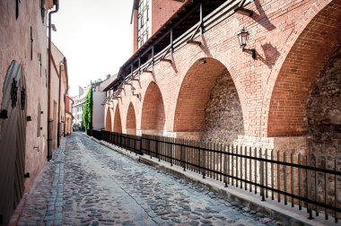 Antik sur duvarı. eski riga, Letonya