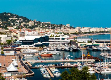 Panoramic view of Cannes city, France clipart