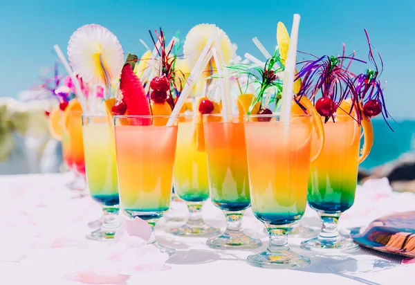 Tropical cocktails on the beach Stock Picture