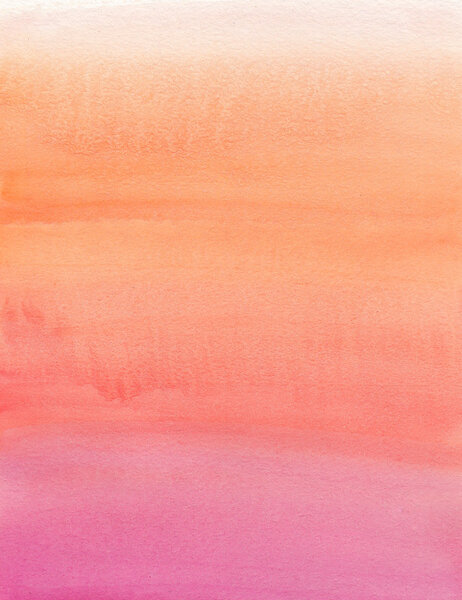 Watercolor painting. Beige, orange, pink, gradient