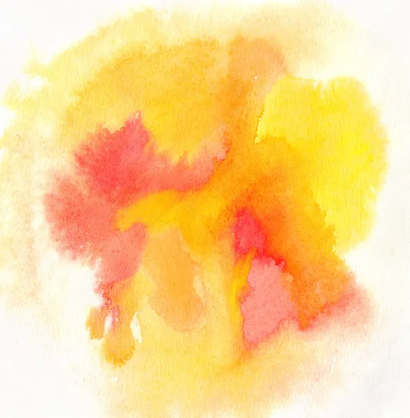 Watercolor painting. Yellow and red colors — Stock Photo, Image