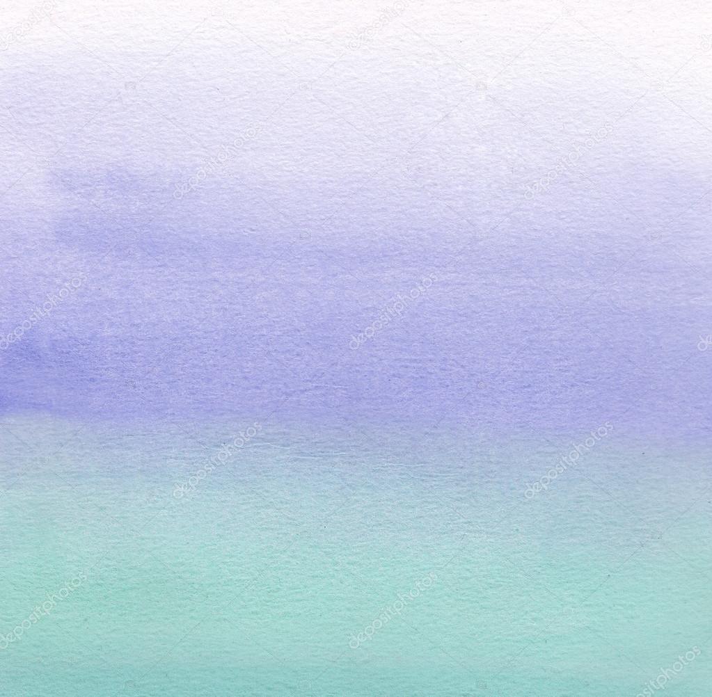 Watercolor painting. White, blue, green gradient