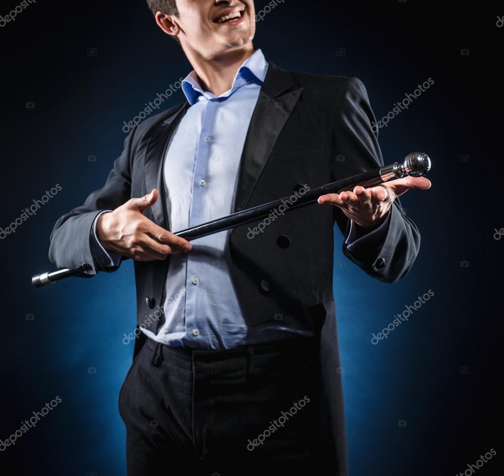 Man holding cane — Stock Photo © amoklv #30511085