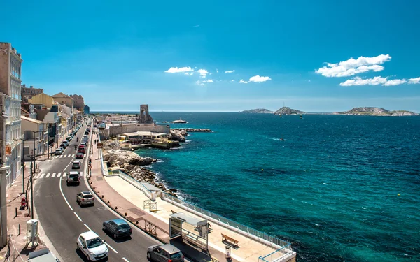 Cesta podél plage des catalans, marseiile. Francie — Stock fotografie