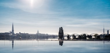 güzel manzara şehrin riga, Letonya