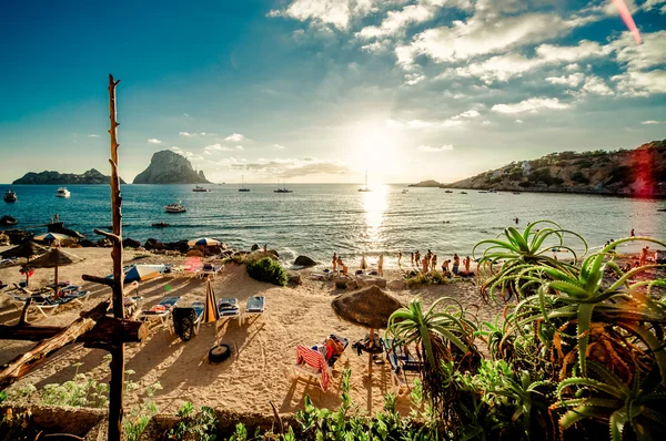 Vista da Praia Cala d 'Hort, Ibiza Imagens De Bancos De Imagens Sem Royalties