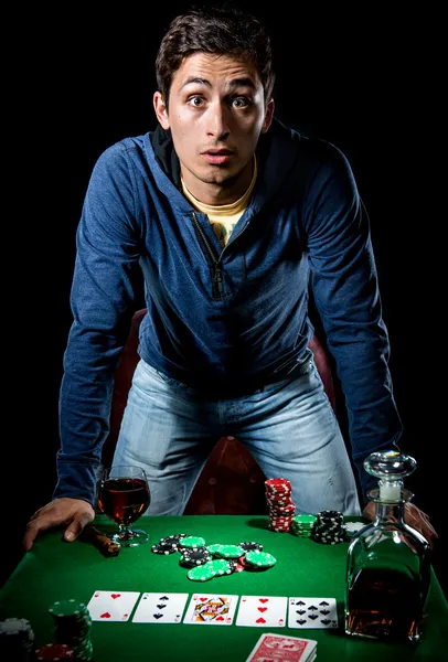 Young gambler indoors — Stock Photo, Image
